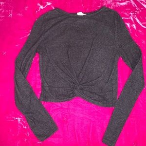 Gray cropped sweater